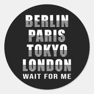Berlin Paris Tokyo London City Cities Funny Gift Classic Round Sticker