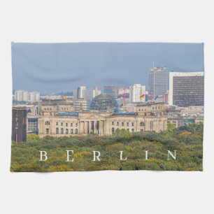 Berlin Reichstag aerial view tea towel