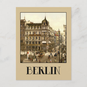 Berlin retro antique Unter den Linden colour Postcard