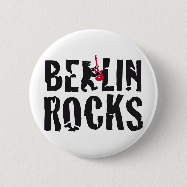 Berlin rocks 6 cm round badge (Front)