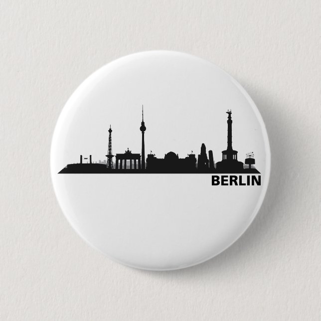 Berlin Skyline 6 Cm Round Badge (Front)