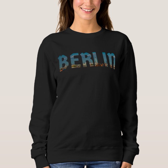 Berlin Skyline Motif Alexanderplatz Capital Retro Sweatshirt (Front)