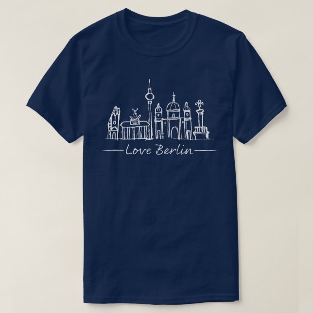 Berlin Skyline Silhouette City Trip Germany T-Shirt (Design Front)