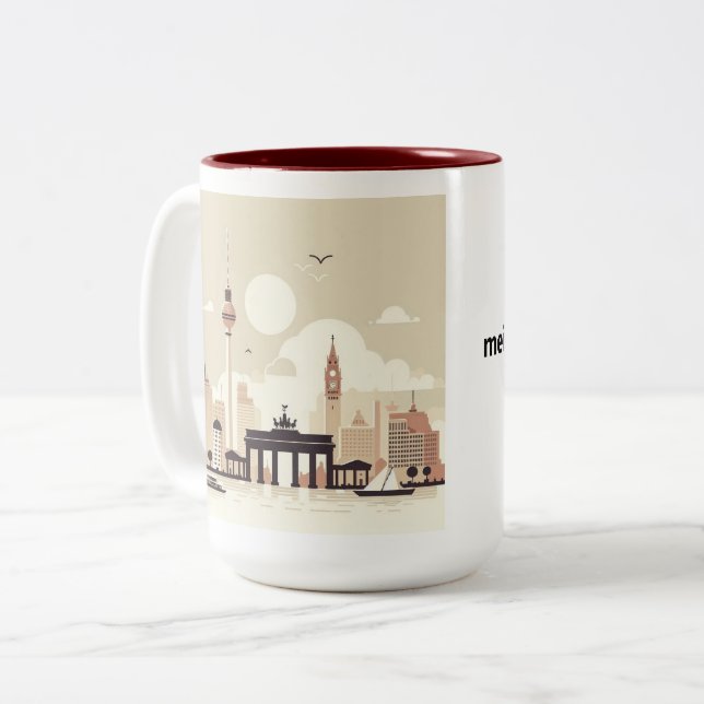 Berlin Skyline Tasse – Heimatliebe Pur Two-Tone Coffee Mug (Front Left)