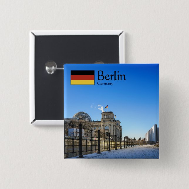 Berlin Souvenir 15 Cm Square Badge (Front & Back)