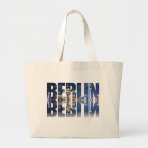 Berlin text souvenir large tote bag