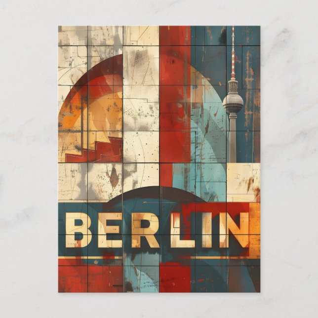 Berlin Travel Ad Vintage Art Postcard (Front)