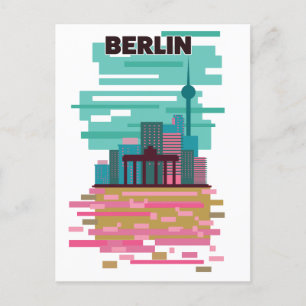 Berlin Travel poster Announcement Postcard