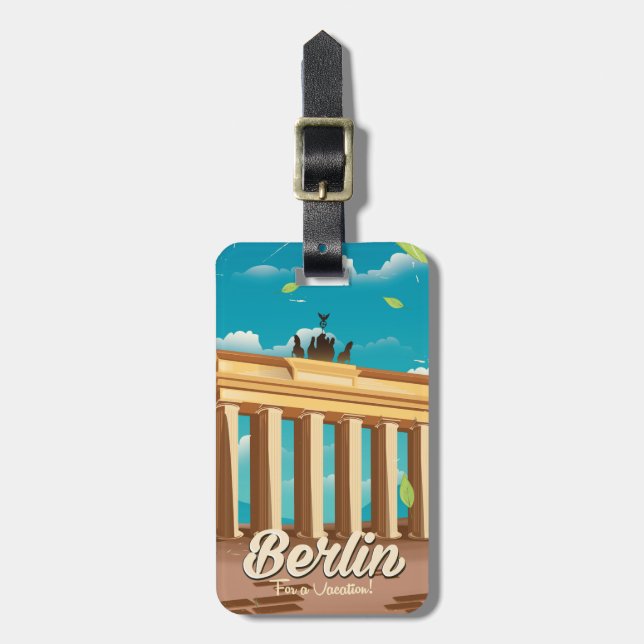 Berlin travel poster luggage tag (Front Vertical)