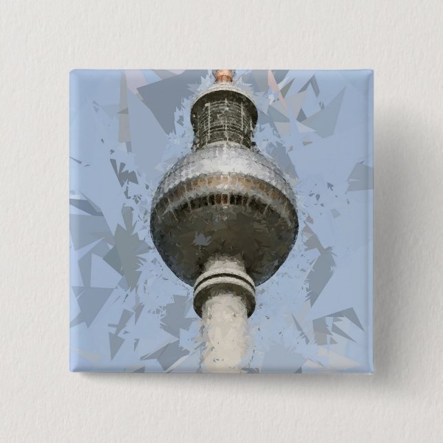 Berlin TV Tower Abstract Germany Travel Art 15 Cm Square Badge (Front)