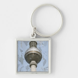Berlin TV Tower Abstract Germany Travel Art Key Ring