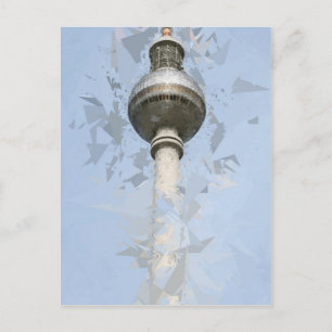 Berlin TV Tower Abstract Germany Travel Art Postcard