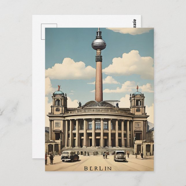Berlin vintage poster postcard (Front/Back)