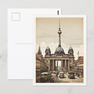 Berlin vintage poster postcard