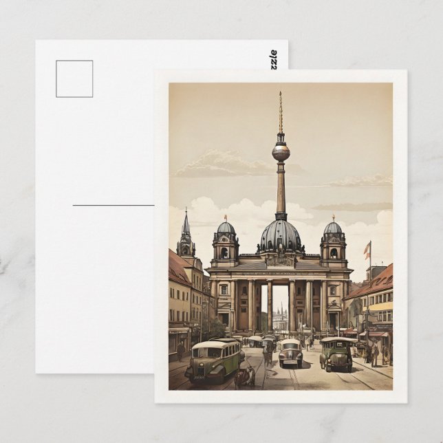Berlin vintage poster postcard (Front/Back)