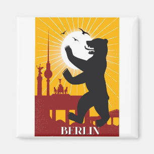Berlin vintage poster travel magnet