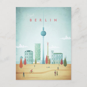 Berlin Vintage Travel Poster - Art Postcard