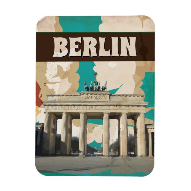 Berlin Vintage Travel Poster Magnet (Vertical)