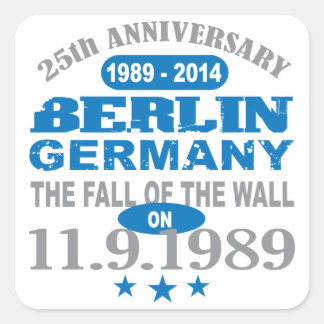 Berlin Wall Germany 25 Year Anniversary Square Sticker