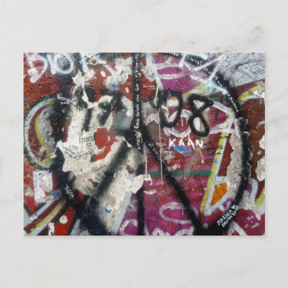 berlin wall graffiti peace postcard