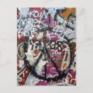 berlin wall graffiti postcard