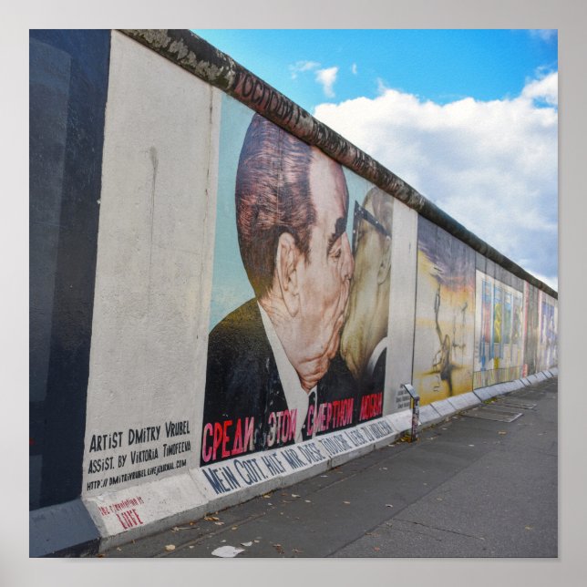  Berlin Wall Kiss Mural, Germany Poster (Front)