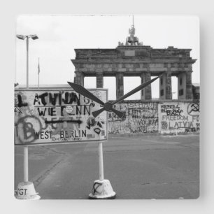 Berlin Wall West Germany 1989 Square Wall Clock