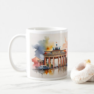 Berlin watercolor art coffee mug