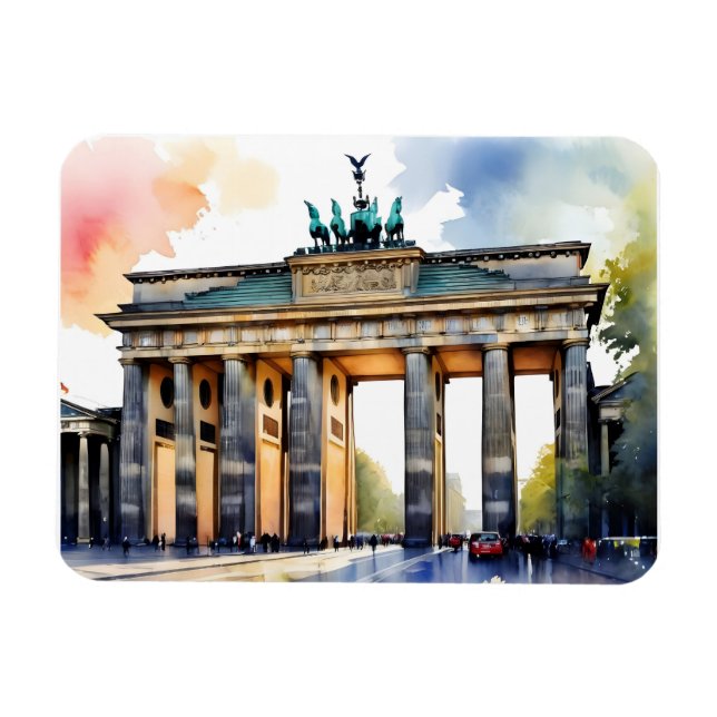 Berlin watercolor art magnet (Horizontal)