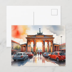 Berlin watercolor art postcard