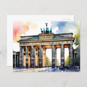 Berlin watercolor art postcard