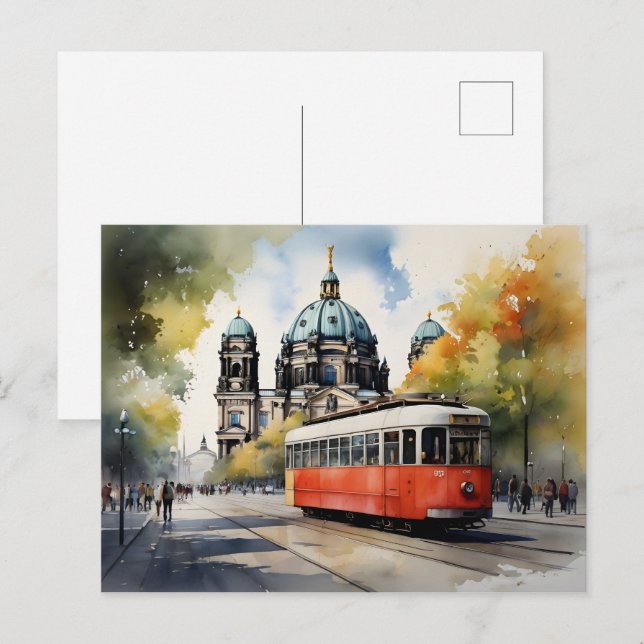 Berlin watercolor art postcard (Front/Back)