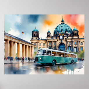 Berlin watercolor art poster
