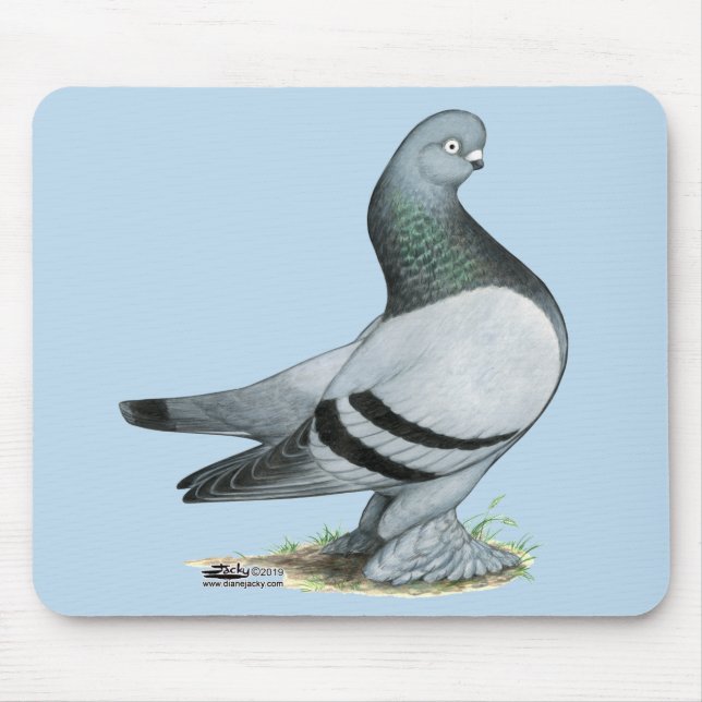 Berliner Tumbler Pigeon Blue Bar Mouse Pad (Front)