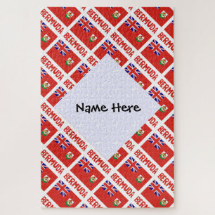 Bermuda and Bermudian Flag Tiled Personalized  Jigsaw Puzzle