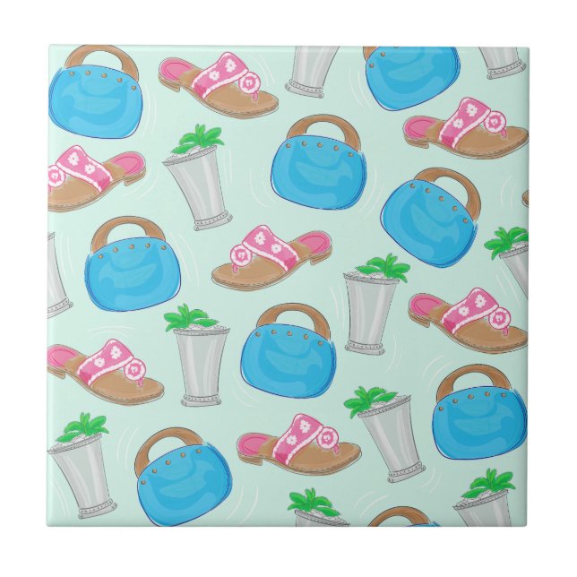 Bermuda Bag Sandals Mint Julep Preppy Derby Ceramic Tile (Front)