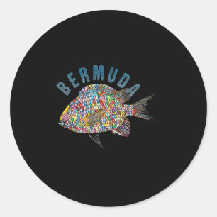 Bermuda Beach Design _ Souvenir Illustration Classic Round Sticker
