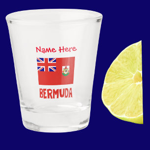 Bermuda Bermudia Flag Red Personalisation Shot Glass