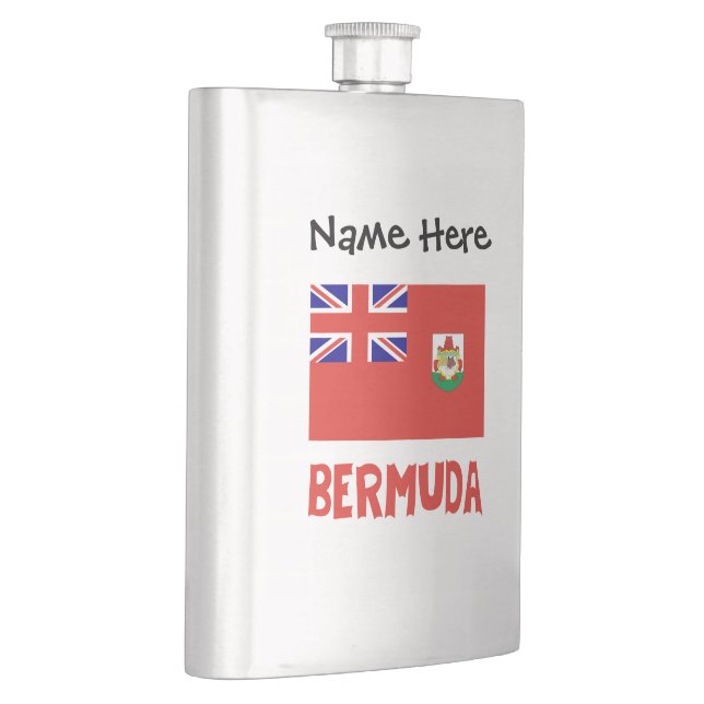 Bermuda Bermudian Flag Personalised  Hip Flask (Right)