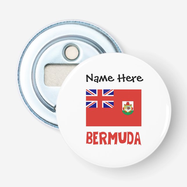 Bermuda Bermudian Flag Personalised Name Bottle Opener (Front)