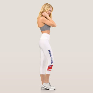 Bermuda Bermudian Flag Personalised Name Capri Leggings