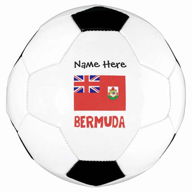 Bermuda Bermudian Flag Personalised Name  Soccer Ball (Front)