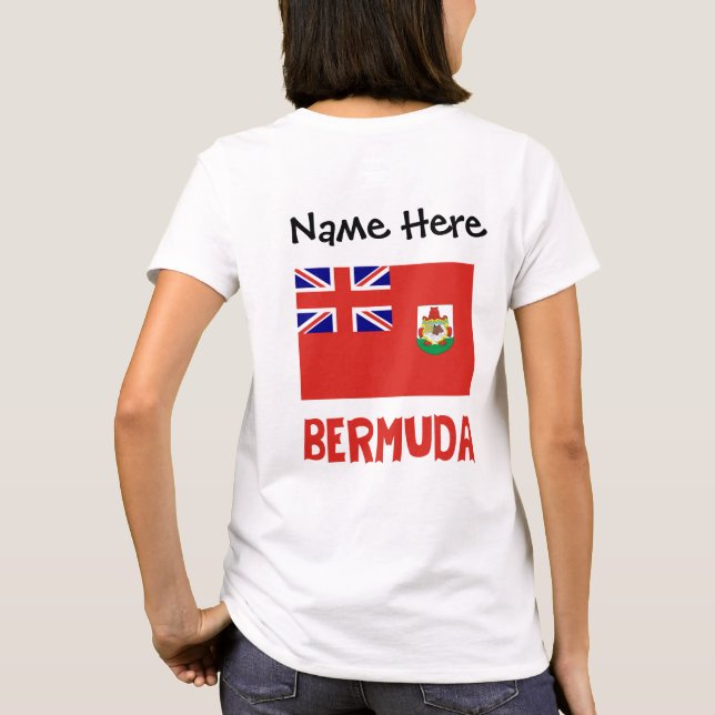 Bermuda Bermudian Flag Personalized Name T-Shirt (Back)