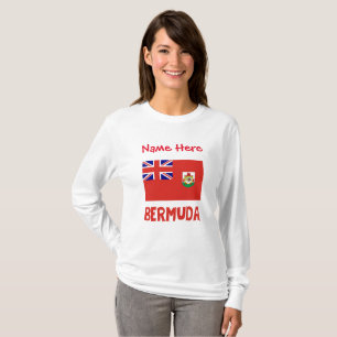 Bermuda Bermudian Flag Red Personalised Name T-Shirt