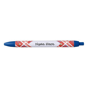 Bermuda Bermudian Flag Tiled Personalised Name Black Ink Pen