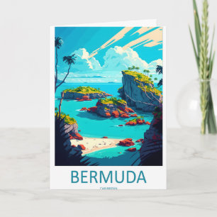 Bermuda Caribbean Travel Poster 1 Card