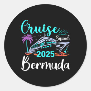 Bermuda Cruise Squad 2025 Family Holiday Matching  Classic Round Sticker
