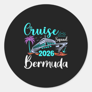Bermuda Cruise Squad 2026 Family Holiday Matching Classic Round Sticker