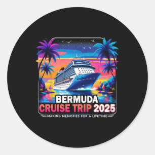 Bermuda Cruise Trip 2025 Sunset Vacation Gift 3 Classic Round Sticker