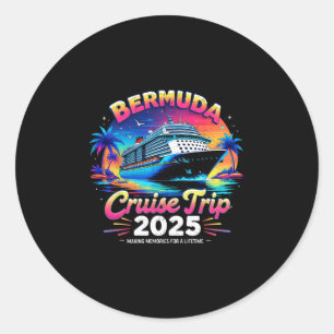 Bermuda Cruise Trip 2025 Sunset Vacation Gift Classic Round Sticker